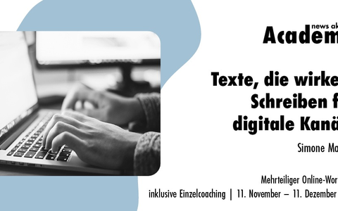 Texte, die wirken: Schreiben für digitale Medien - auf allen Kanälen / Mehrteiliger Online-Workshop inklusive Einzelcoaching - Foto: presseportal.de