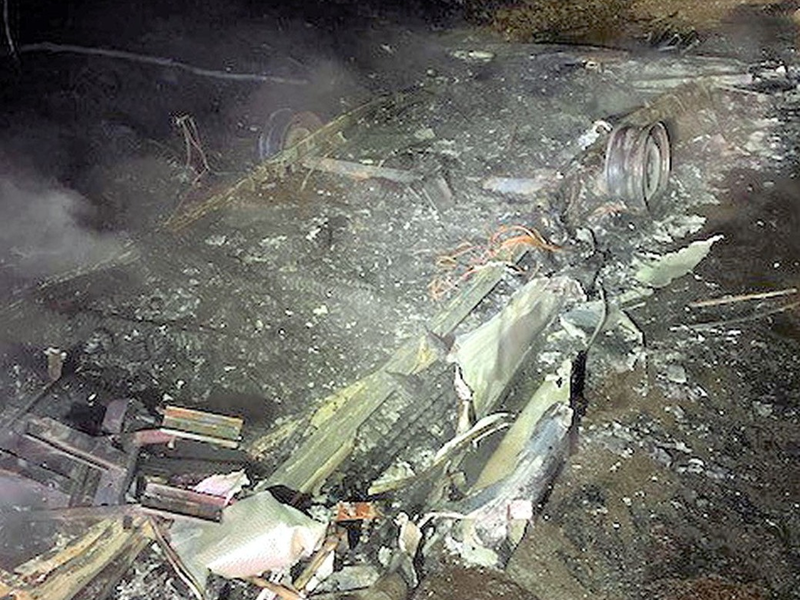 POL-PDKL: Wohnwagen brennt komplett ab - Foto: presseportal.de