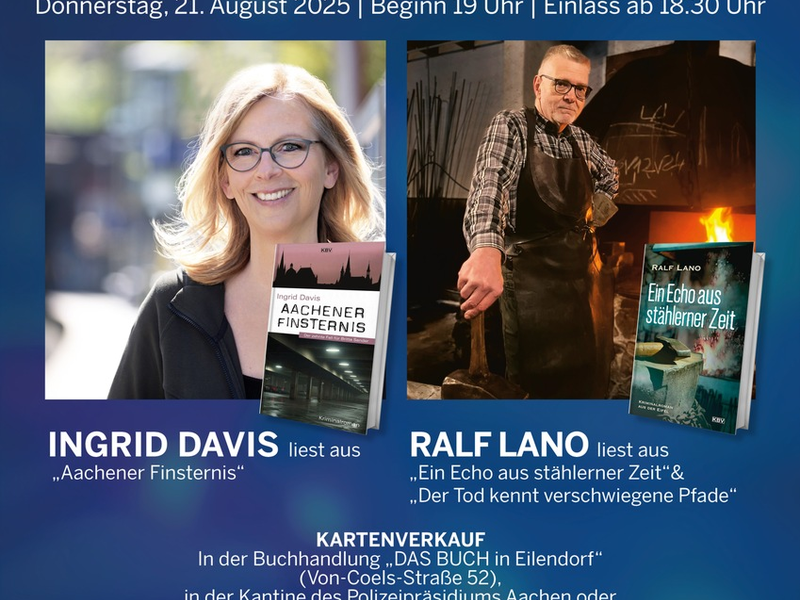 POL-AC: Die Aachener Polizei lädt ein: Krimilesung mit Ingrid Davis und Ralf Lano für den guten Zweck - Foto: presseportal.de