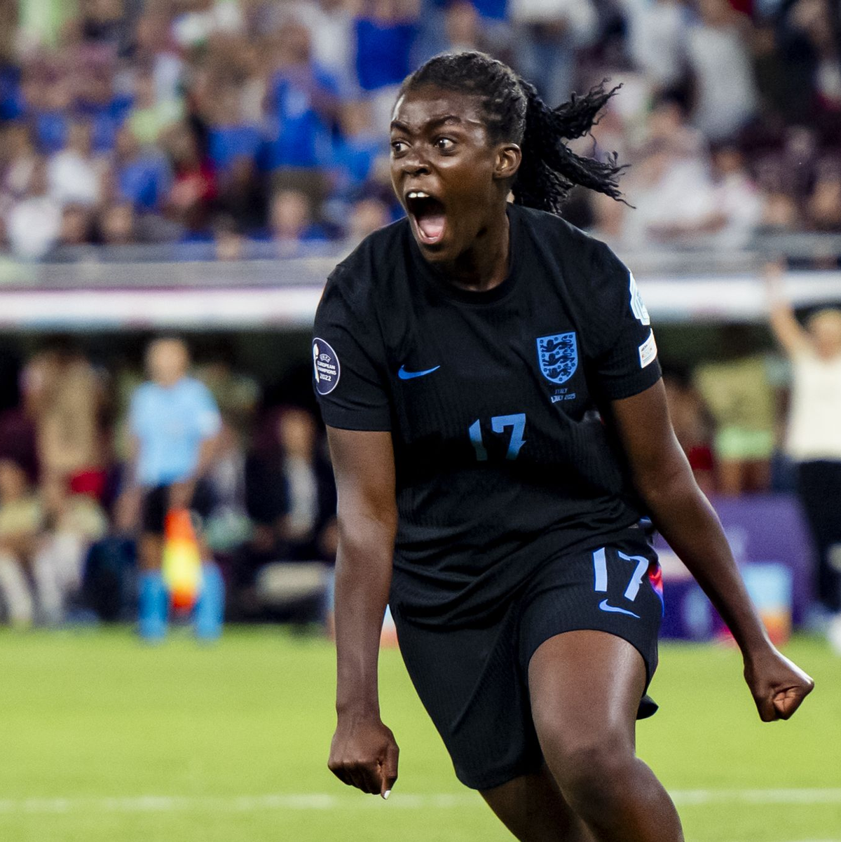 Rettete England mit ihrem Tor in die Verlängerung: Michelle Agyemang. - Foto: Jean-Christophe Bott/KEYSTONE/dpa