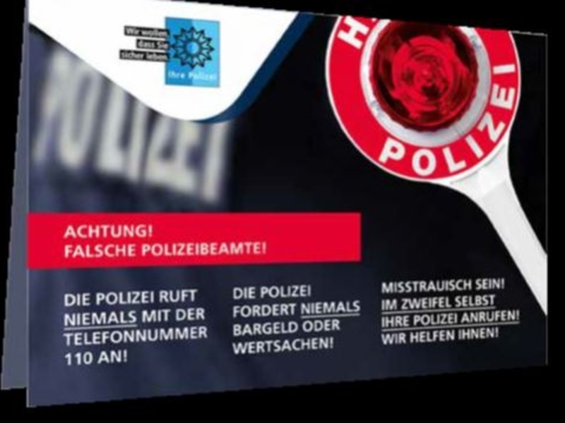 POL-PDLD: Aktuelle Warnmeldung der Polizeidirektion Landau zu Schockanrufen und falschen Polizeibeamten - Foto: presseportal.de