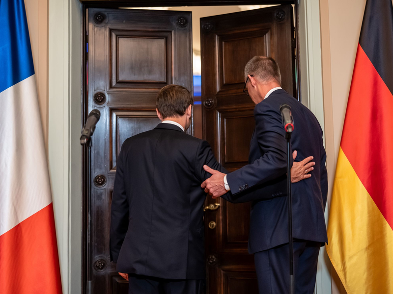 Merz und Macron sprachen in Berlin mehr als drei Stunden miteinander. - Foto: Michael Kappeler/dpa