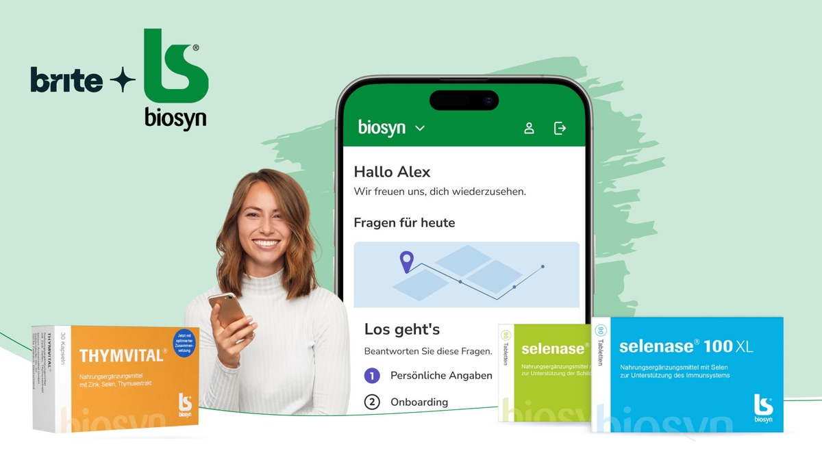 Kostenfreie digitale Therapiebegleitung mit brite(TM): biosyn und XO Life unterstützen Anwender durch strategische Partnerschaft - Foto: presseportal.de