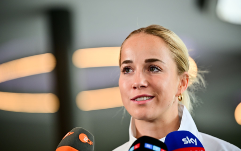 Sieht die Zukunft positiv: DFB-Kapitänin Giulia Gwinn. - Foto: Sebastian Christoph Gollnow/dpa