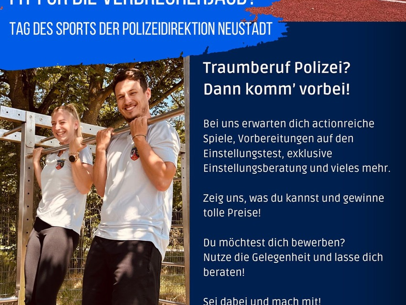 POL-PDNW: Fit für die Verbrecherjagd? - Polizei lädt zum Sporttag ein - Foto: presseportal.de