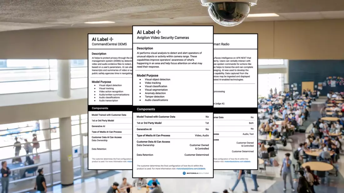 Motorola Solutions führt AI-Nutrition Labels ein - eine Neuheit für Produkte im Bereich der öffentlichen Sicherheit / Das Unternehmen verpflichtet sich, künstliche Intelligenz transparent zu nutzen - Bild: presseportal.de