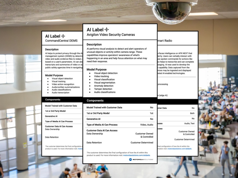 Motorola Solutions führt AI-Nutrition Labels ein - eine Neuheit für Produkte im Bereich der öffentlichen Sicherheit / Das Unternehmen verpflichtet sich, künstliche Intelligenz transparent zu nutzen - Foto: presseportal.de