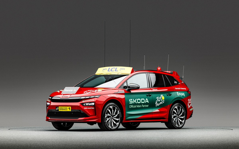 Škoda unterstützt die Tour de France Femmes avec Zwift als Hauptpartner und stellt eine Flotte von Elektrofahrzeugen zur Verfügung - Foto: presseportal.de