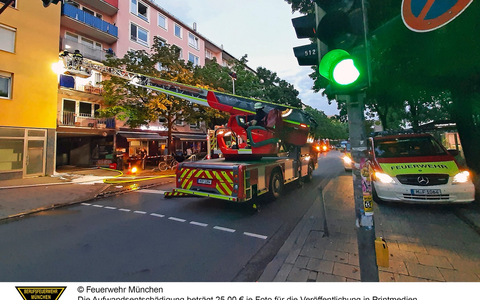 FW-M: Langwierige Brandbekämpfung (Milbertshofen) - Foto: presseportal.de