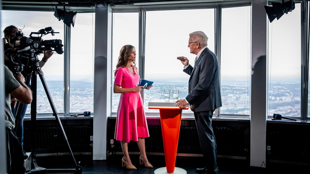 SWR / Ministerpräsident Winfried Kretschmann (Bündnis 90/Die Grünen) im SWR Aktuell Sommerinterview Baden-Württemberg - Foto: presseportal.de