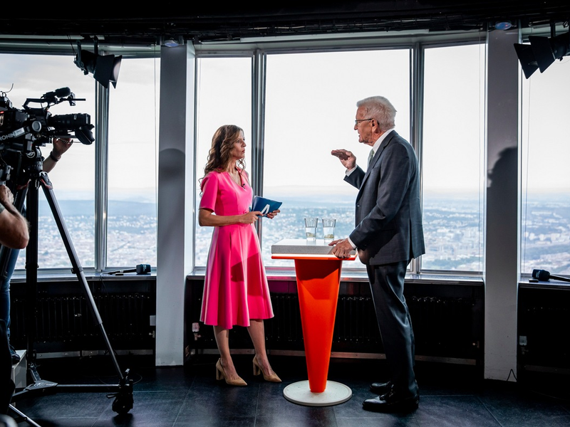 SWR / Ministerpräsident Winfried Kretschmann (Bündnis 90/Die Grünen) im SWR Aktuell Sommerinterview Baden-Württemberg - Foto: presseportal.de