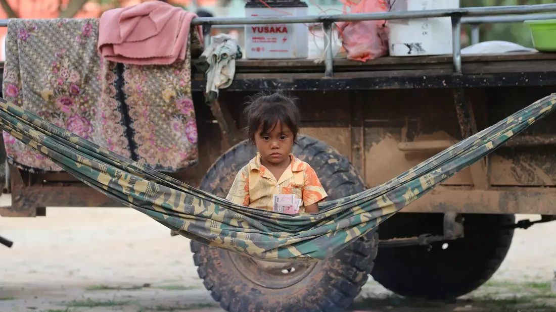Vor allem Kinder sind wie so oft Leidtragende des Konflikts. - Bild: Sao Khuth/XinHua/dpa
