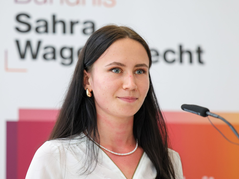 Anastasia Wirsing ist frischgewählte Bundesvorsitzende des BSW-Jugendbündnisses. - Foto: Christoph Reichwein/dpa