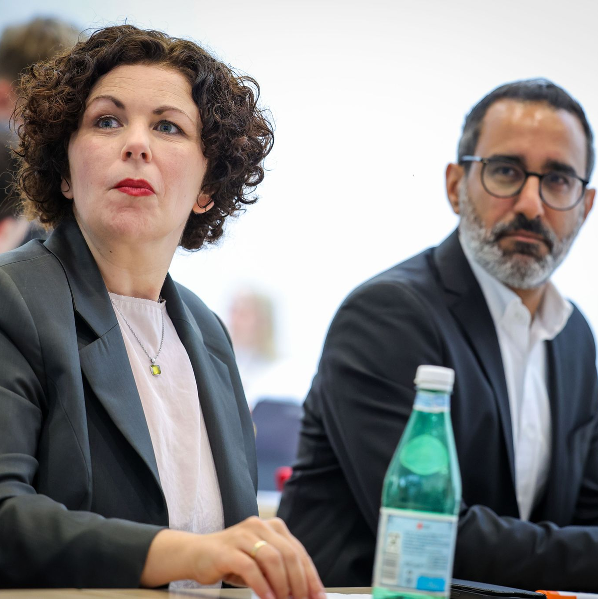 Amira Mohamed Ali und Amid Rabieh nehmen am Gründungskongress teil. - Foto: Christoph Reichwein/dpa