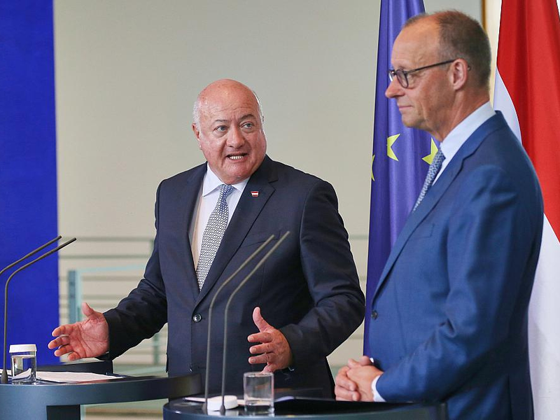 Christian Stocker und Friedrich Merz (Archiv) - Foto: über dts Nachrichtenagentur