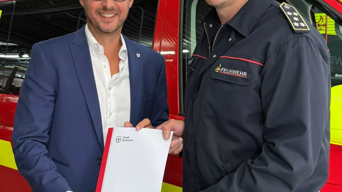FW Konstanz: Tobias Heckenkamp als Amtsleiter und Kommandant bestellt - Bild: presseportal.de