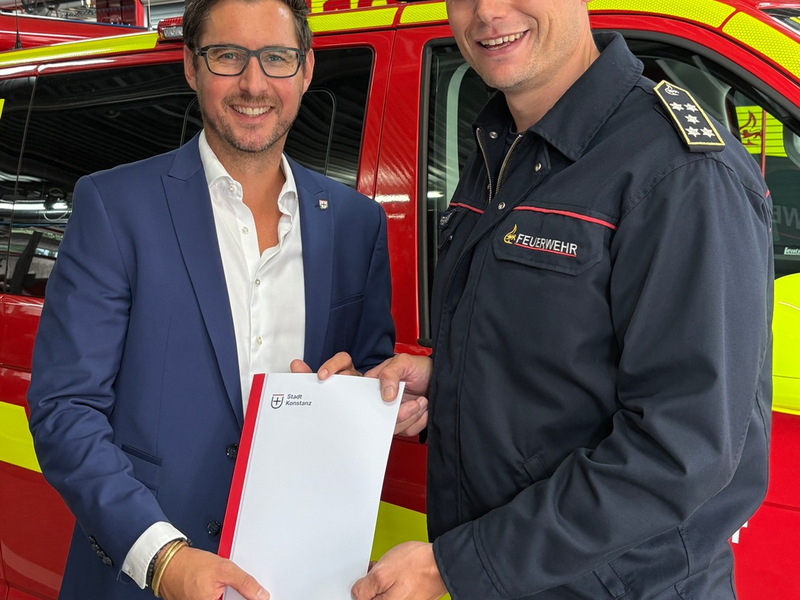 FW Konstanz: Tobias Heckenkamp als Amtsleiter und Kommandant bestellt - Foto: presseportal.de