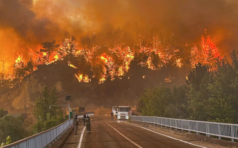 Ein Waldbrand wütet in einem Waldgebiet in der Nähe des Dorfes Cavuslar im Bezirk Karabuk im Nordwesten der Türkei - Foto: Ridvan Bostanci/IHA/dpa