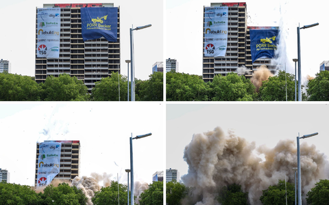 Die Sprengung lockte nicht nur Anwohner, sondern auch andere Schaulustige. - Foto: Christoph Reichwein/dpa