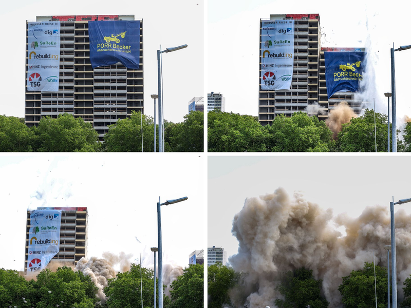 Die Sprengung lockte nicht nur Anwohner, sondern auch andere Schaulustige. - Foto: Christoph Reichwein/dpa