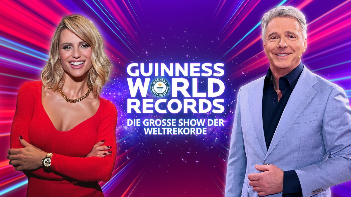 Michelle Hunziker Jörg Pilawa Guinness World Records - Die große Show der Weltrekorde - Foto: Joyn/Luca Oldani/Willi Weber, presseportal.de
