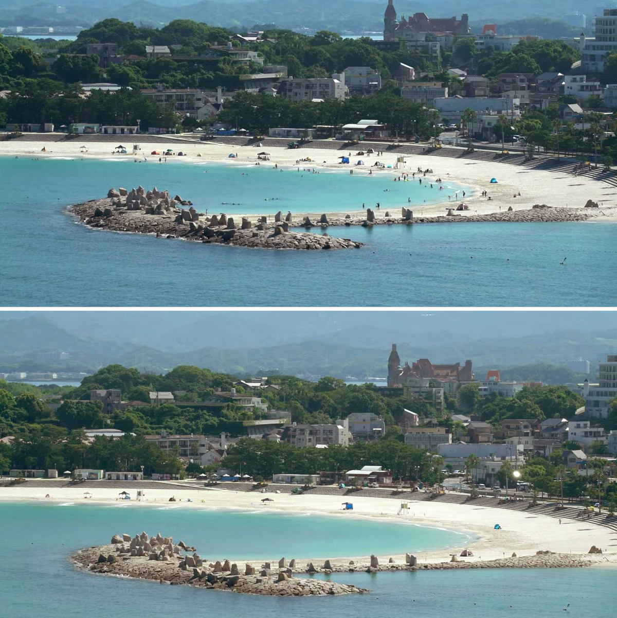 Badegäste an Stränden wurden vorsichtshalber evakuiert. - Foto: Uncredited/Kyodo News/AP/dpa