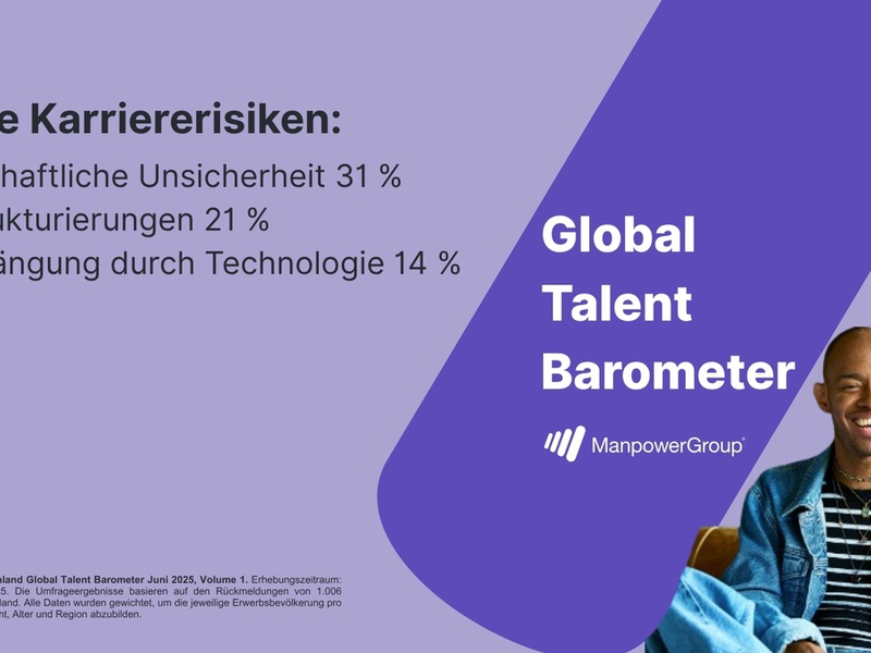 Wirtschaftliche Instabilität als Karriererisiko: Was Beschäftigte in Deutschland bewegt / ManpowerGroup Global Talent Barometer 2025 / Wenig Kontrolle über eigenen Werdegang - Foto: presseportal.de