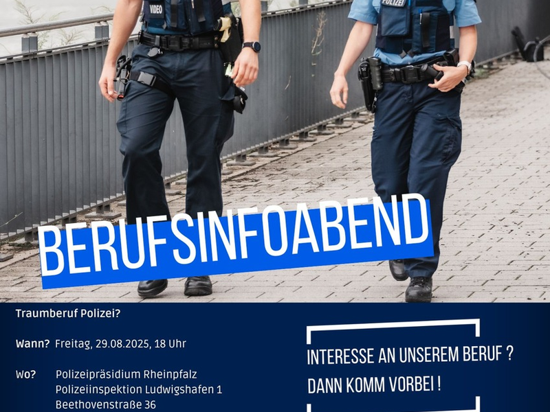 POL-PPRP: Berufsinfoabend der Polizeiinspektion Ludwigshafen 1 - Foto: presseportal.de