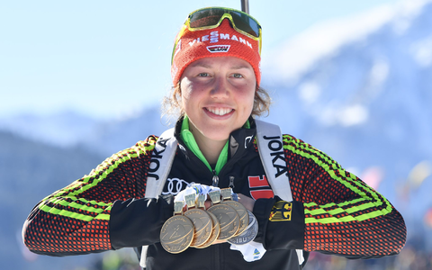 Laura Dahlmeier ist in den Bergen Pakistans tödlich verunglückt. (Archivbild) - Foto: Martin Schutt/dpa-Zentralbild/dpa