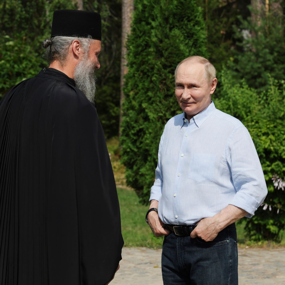 Fast jedes Jahr besucht Putin Kremlchef Putin das orthodoxe Kloster auf der nordrussischen Insel Walaam.  - Foto: Gavriil Grigorov/Pool Sputnik Kremlin/AP/dpa