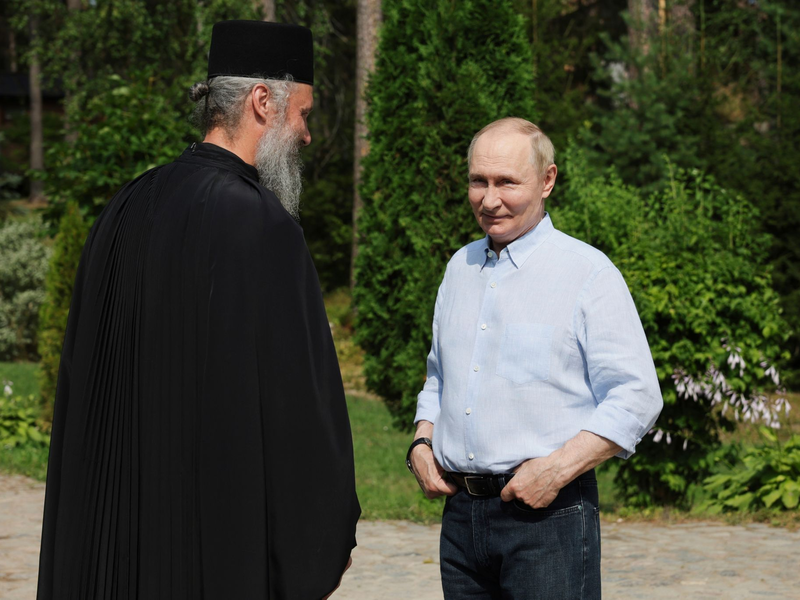 Fast jedes Jahr besucht Putin Kremlchef Putin das orthodoxe Kloster auf der nordrussischen Insel Walaam.  - Foto: Gavriil Grigorov/Pool Sputnik Kremlin/AP/dpa