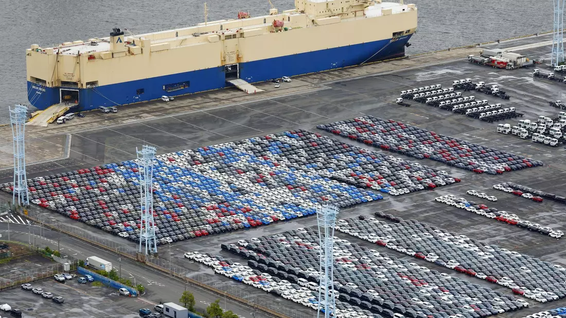 Die Zölle für Importe in die USA kommen später.  - Bild: Kyodo/dpa