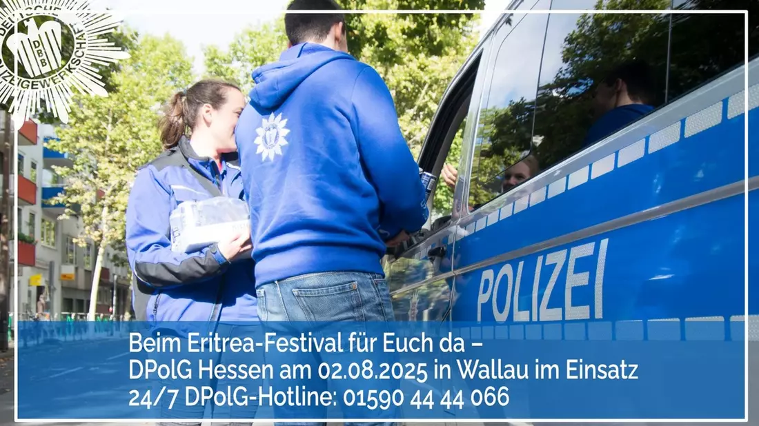 DPolG Hessen: Eritrea-Festival in Hofheim-Wallau,Es darf keinen inneren eritreischen Machtkampf auf deutschen Straßen geben. - Bild: presseportal.de