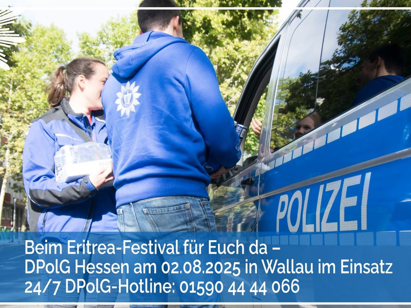 DPolG Hessen: Eritrea-Festival in Hofheim-Wallau,Es darf keinen inneren eritreischen Machtkampf auf deutschen Straßen geben. - Foto: presseportal.de