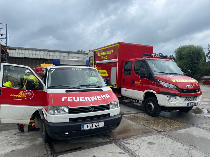 FW Lehrte: Storch lehnt Rettung ab - Foto: presseportal.de