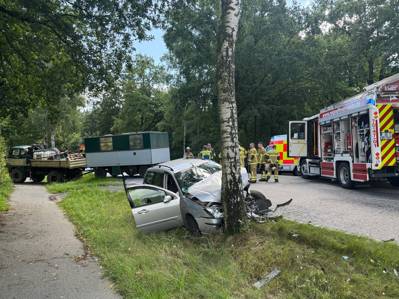 FW-SE: Schwerer Verkehrsunfall mit LKW und zwei PKW auf der B206 Höhe Bad Bramstedt - Foto: presseportal.de