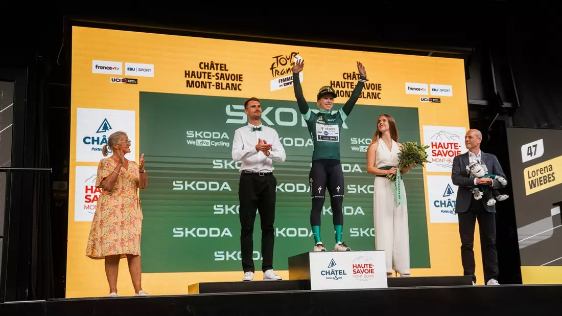 Finale der Tour de France Femmes avec Zwift: Neue Trophäe von Škoda Design erinnert an das 130 jährige Firmenjubiläum - Bild: presseportal.de