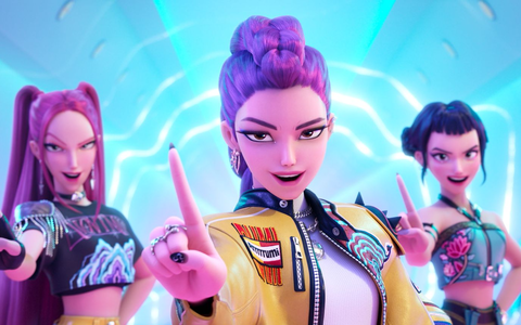 Mira (Stimme von May Hong, l-r), Rumi (Stimme von Arden Cho) und Zoey (Stimme von Ji-Young Yoo) - eine Szene aus «KPop Demon Hunters» (undatiert).  - Foto: -/©2025 Netflix/dpa