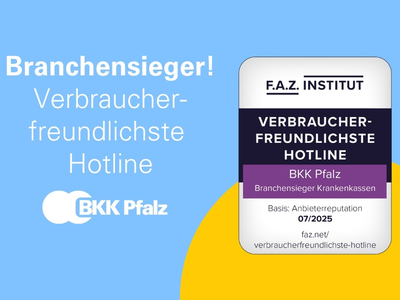 F.A.Z.-Studie: Verbraucherfreundlichste Kundenhotline - BKK Pfalz Branchensieger! - Foto: presseportal.de