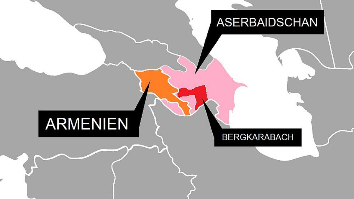 Karte mit Armenien, Aserbaidschan und Bergkarabach (Archiv) - Foto: über dts Nachrichtenagentur