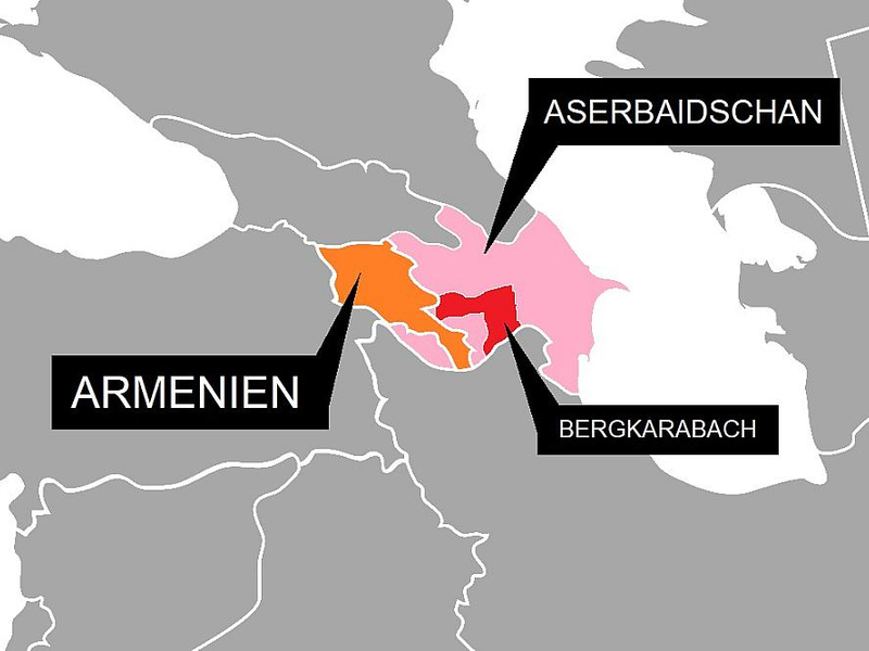 Karte mit Armenien, Aserbaidschan und Bergkarabach (Archiv) - Foto: über dts Nachrichtenagentur
