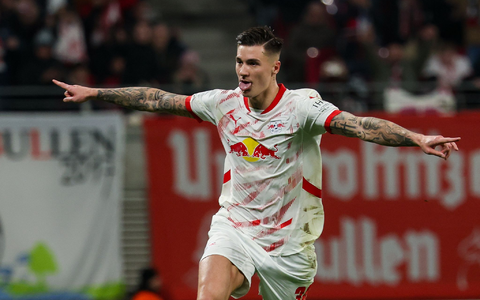 Benjamin Sesko jubelt künftig für Manchester United - Foto: Jan Woitas/dpa