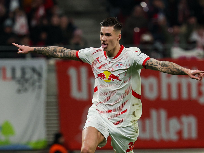 Benjamin Sesko jubelt künftig für Manchester United - Foto: Jan Woitas/dpa