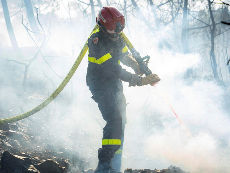 Schon seit Tagen kämpft die Feuerwehr gegen den Waldbrand in Südfrankreich. - Foto: Uncredited/Securite Civile via AP/dpa