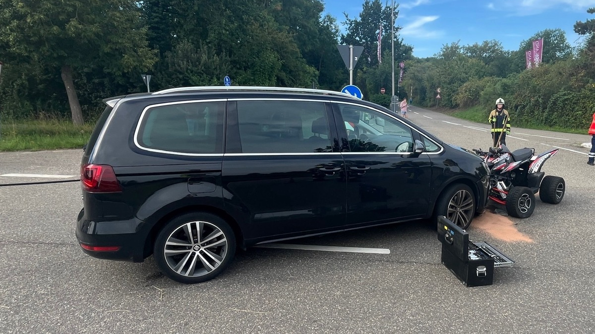 POL-PDNW: Polizeiinspektion Haßloch - Verkehrsunfall nach Frontalzusammenstoß zwischen PKW und Quad - Foto: presseportal.de