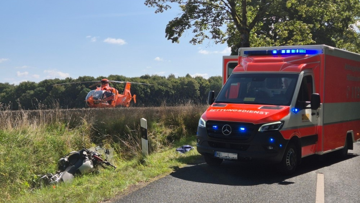 POL-HI: Verkehrsunfall mit schwerverletztem Motorradfahrer bei Bockenem - Foto: presseportal.de