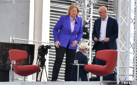 Bas beim Sommerinterview der ARD.  - Foto: Paul Zinken/dpa