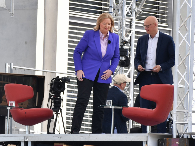 Bas beim Sommerinterview der ARD.  - Foto: Paul Zinken/dpa