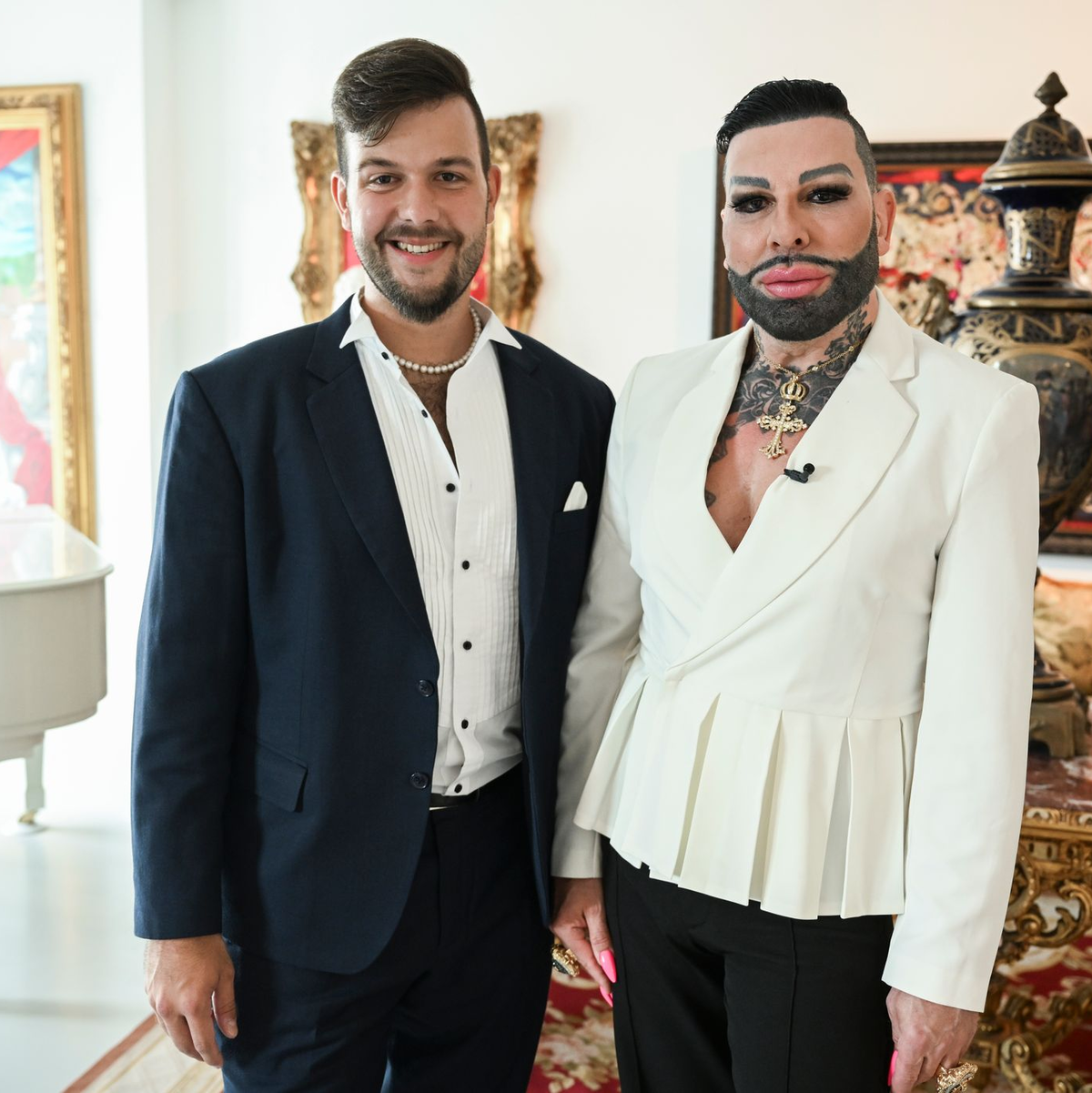 Der Modedesigner Harald Glööckler und der CDU-Politiker Marc-Eric Lehmann zeigten sich eine Zeit lang öffentlich vertraut. (Archivbild) - Foto: Jens Kalaene/dpa