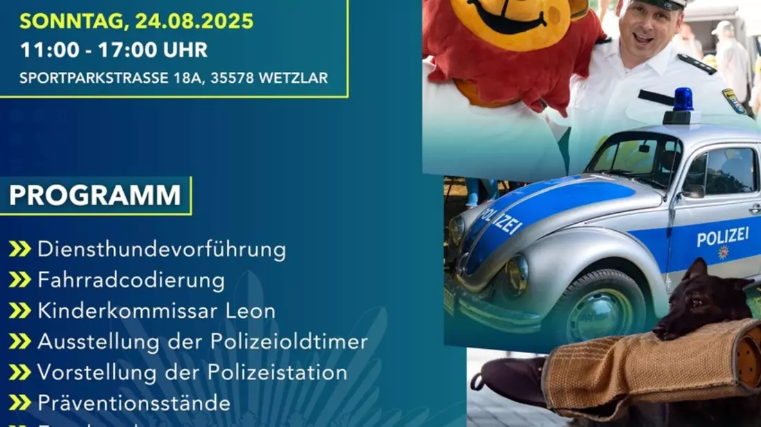 Mittelhessen: LAHN-DILL-KREIS: Die Polizei lädt zum Tag der offenen Tür in die Polizeistation Wetzlar ein - Bild: presseportal.de